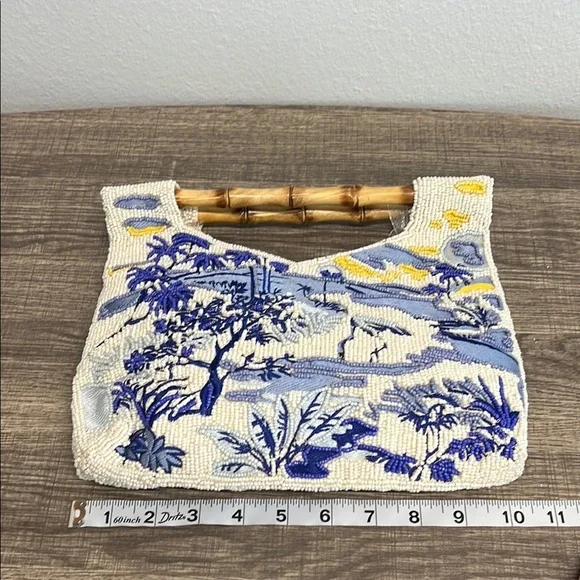 From India To You | Beaded Tropical Handbag w/ Bamboo Handle - Picture 7 of 11